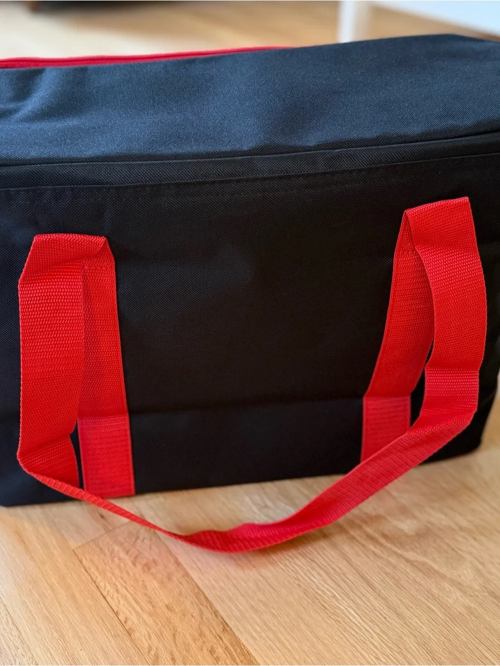 Trader Joe’s Insulated Cooler Bag Black Red Large Reusable Grocery Tote NEW